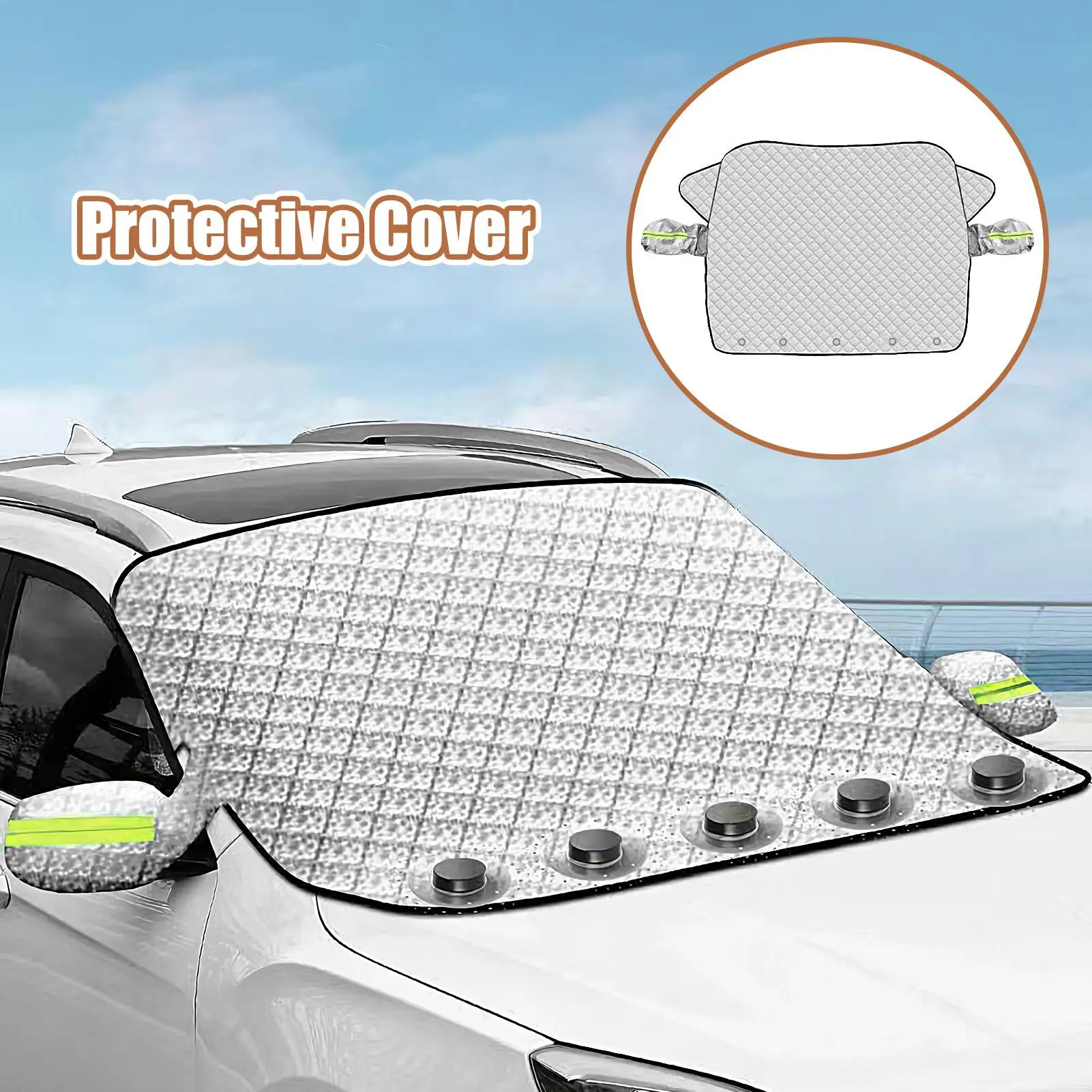 Sun Shield for Car Windshield Magnetic Heavy Duty Foldable Waterproof Windshield Protector Winter Frost Shield for Vehicle Truck