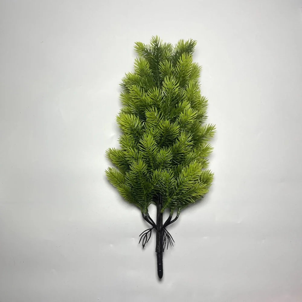 

Для искусственной зеленой рождественской елки от 46 до 50 см, мини-сосновые ветки, пластиковые искусственные растения, украшение для дома, офиса, рождественской атмосферы