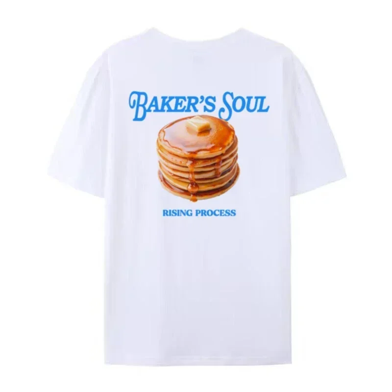 Pancake Graphic Top Cute Retro Foodie Printed Streetwear T-Shirts Oversized Egirl Grunge Y2k Aesthetic Tee Women Fashion Clothes