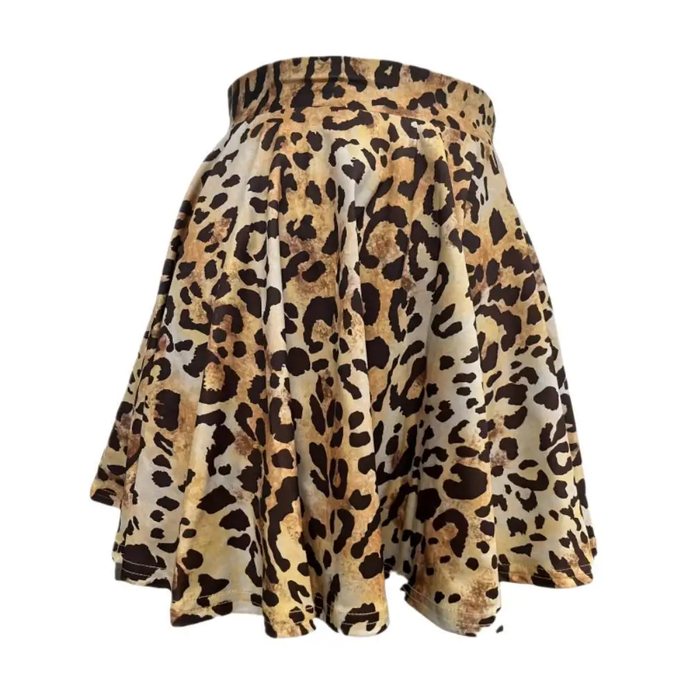 Leopard Print Skirt Female A-line Skirt Summer Casual Street Style Dress New Nkirt High Waist Thin Casual Leopard Print Skirt
