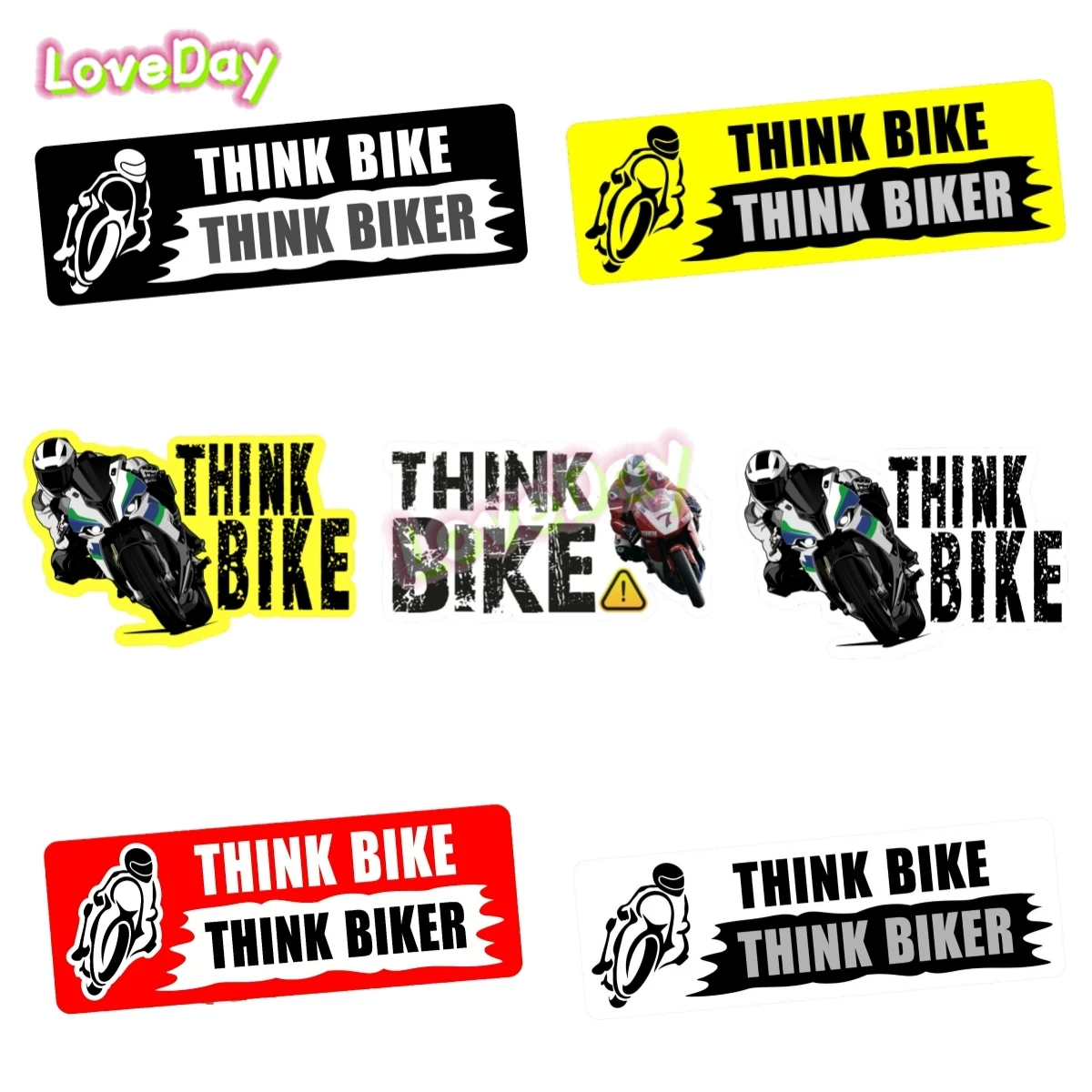 Vinyl Think Bike Biker Sticker Decal Safety Motorcycle Rider Car Bumper Window Adhesive Sticker