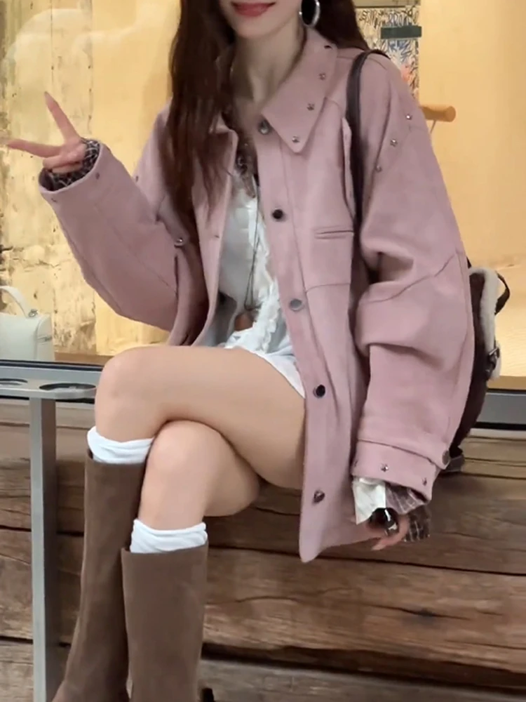 

Осенняя коллекция 2026: Модное женское пальто свободного кроя, однотонное, универсальное, дышащее, с длинными рукавами, повседневное, прямого силуэта