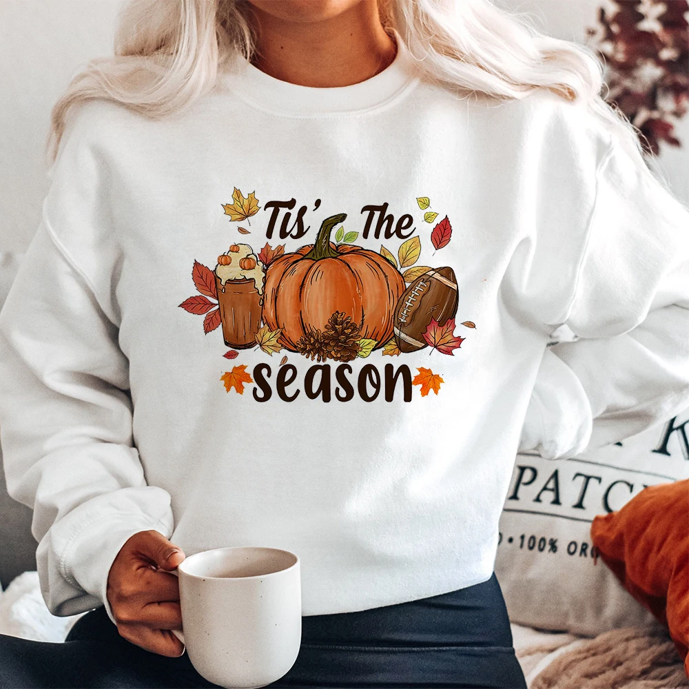 Vintage Pumpkin Fall Sweater for Women Cute Pumpkin Shirts Thanksgiving Sweatshirt Women\'s Graphic Autumn Tops Clothes