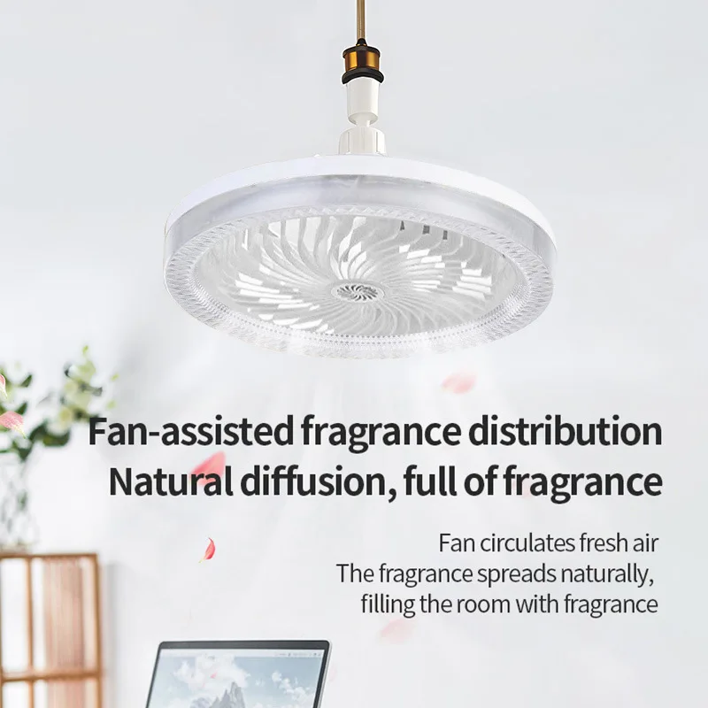 Fan Light LED Universal Smart Pendant Light Integrated Living Room and Bedroom E27 Fan Fixture