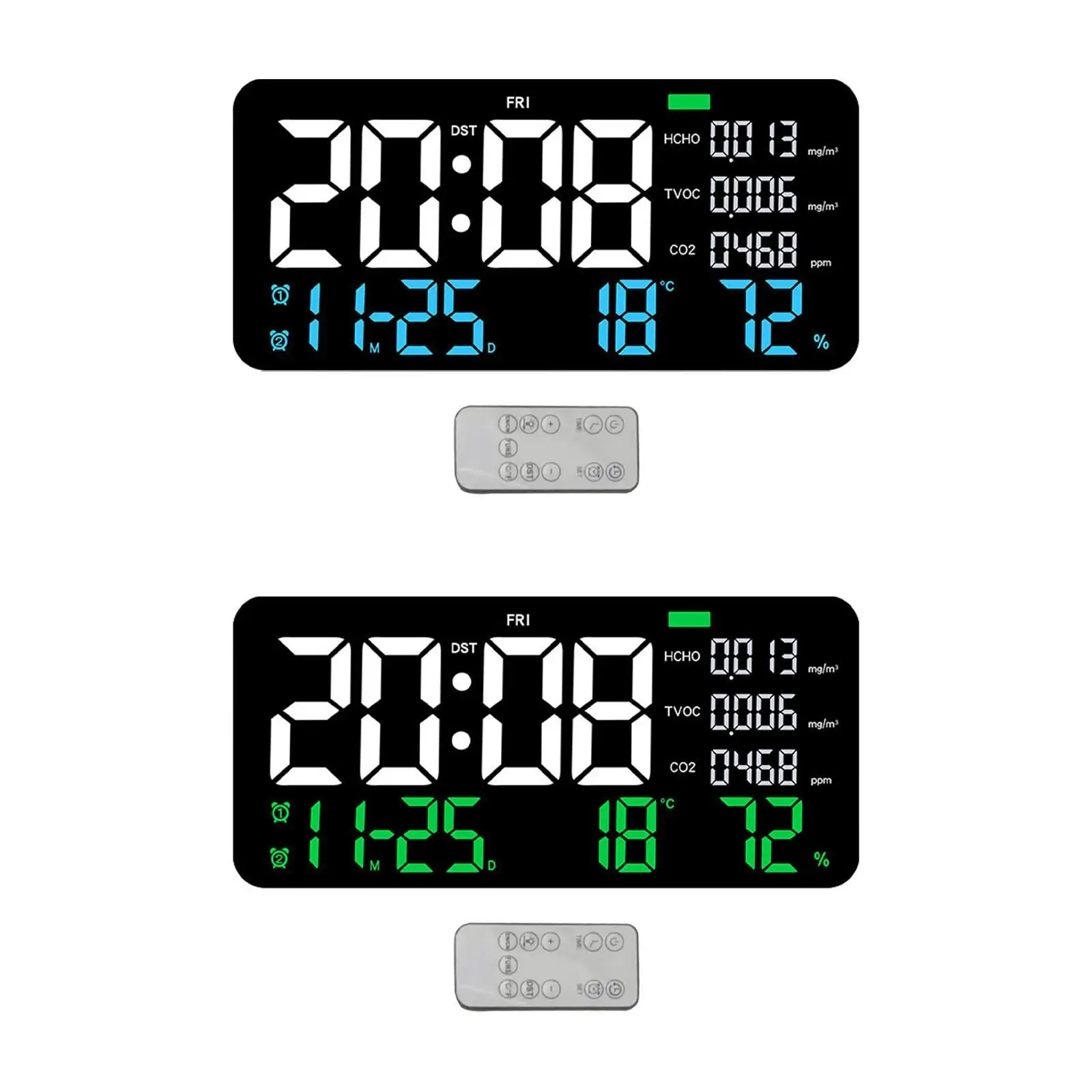 

Digital Wall Clock Week Display Brightness Adjustment Humidity Display Modern Wall Hanging Clock for Kitchen Bedroom Office Home