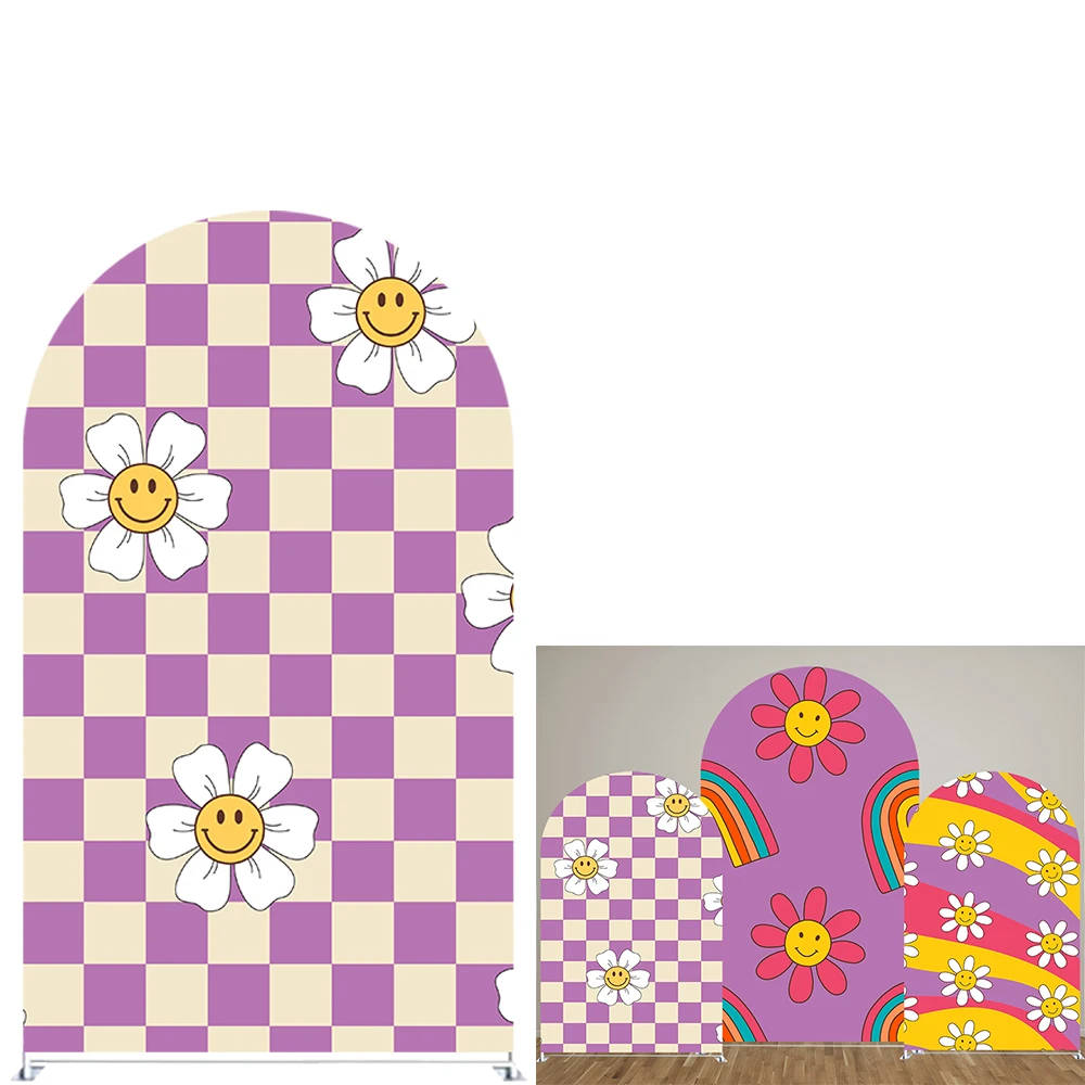 ชุดรูปแบบ Sablon Bunga ที่มีสีสันสดใสพื้นหลังแบบโค้งสำหรับงานเลี้ยงวันเกิดงานแต่งงานและงานเลี้ยงฉลองทารกอุปกรณ์ตกแต่ง