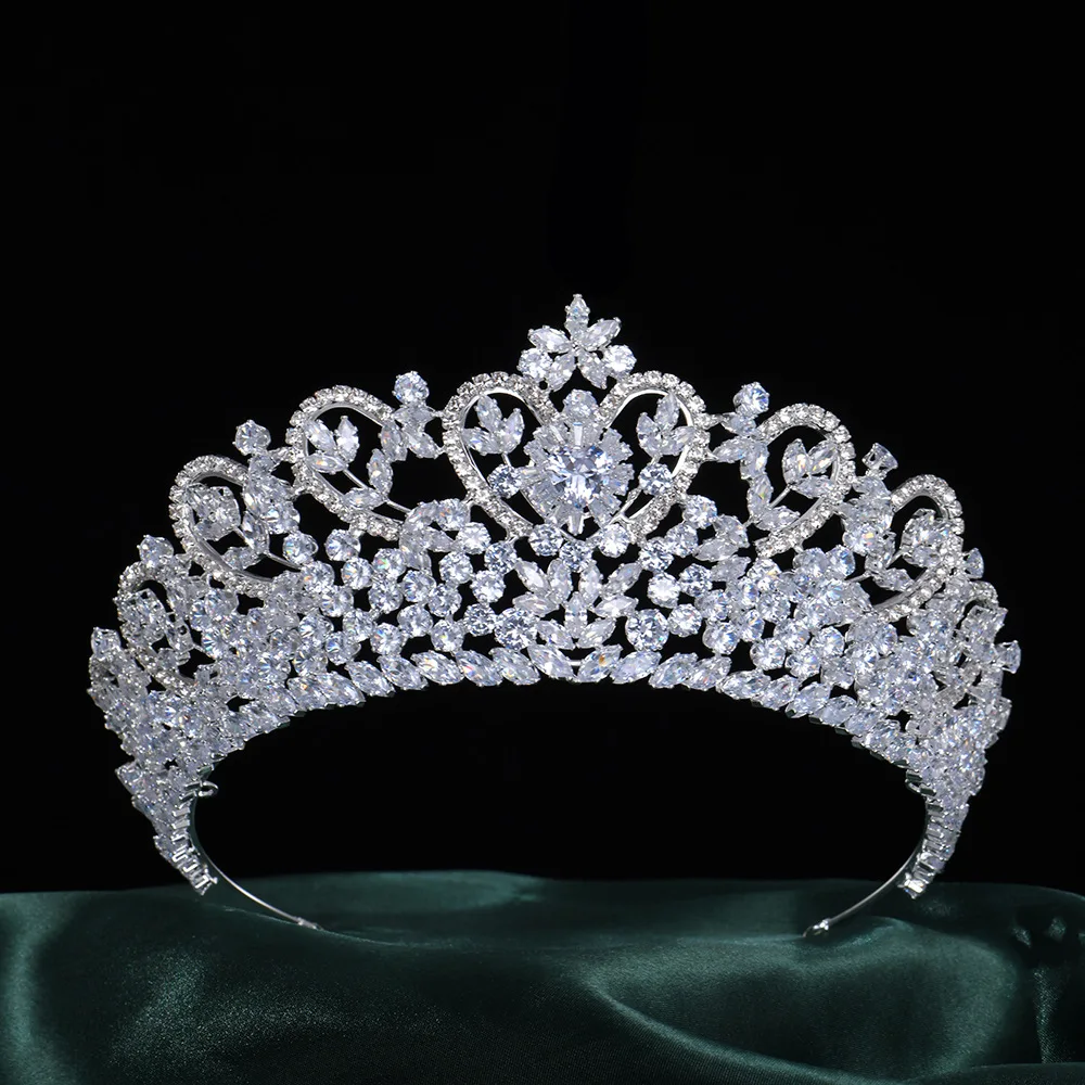 

Luxury Tiara For Wedding Bride Headpiece Cubic Zirconia Princess Queen Bridal Tiaras Crowns For Women Pageant Prom Headdress