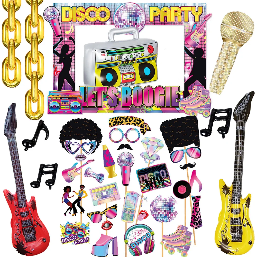 Décor de fête Disco rétro des années 1990, thème Hip Hop, fournitures de fête d'anniversaire pour adultes, accessoire Photo, ballon de retour aux années 80 et 90, décoration de fête