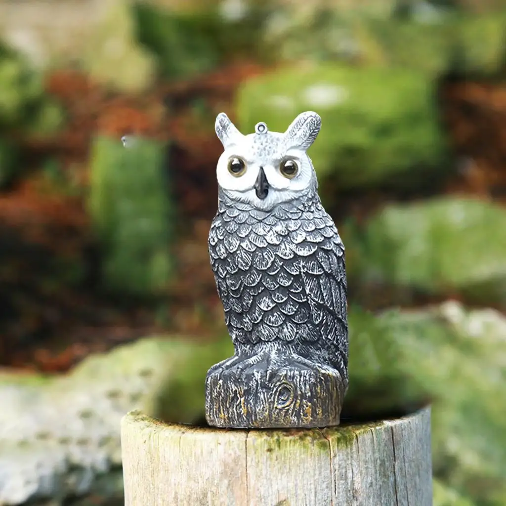 Plastic Owl Bird Scarecrow Decoy Effective Nature Enemy Repellent Decor Statue Owl Bird Deterrents for Garden Yard Outdoor