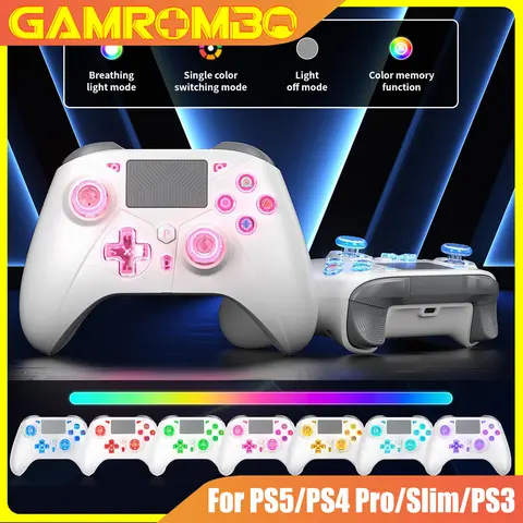 Controller wireless per PlayStation5/PS5/PS4/PC/iOS/Switch, joystick di gioco giroscopio a 6 assi, doppia vibrazione, turbo, gamepad con telecomando