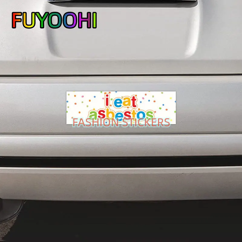 FUYOOHI-ملصقات سيارة مضحكة ، زجاج أمامي للنافذة ، حزمة مصد ، شارات فينيل مقاومة للماء ، ديكور السيارة ، أنا آكل الاعتداء ، ملحقات لصائق