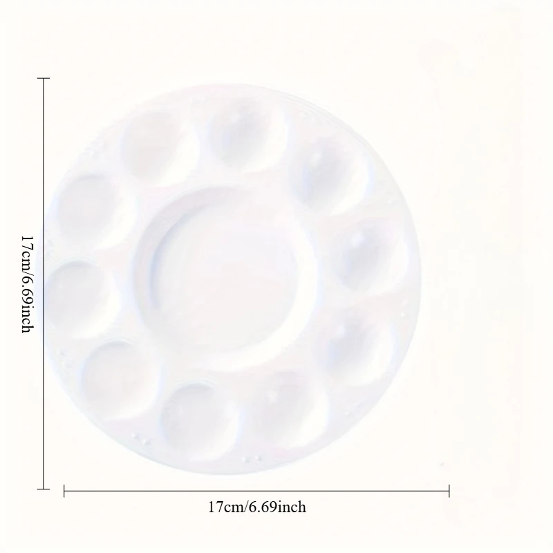 Pure White Round Plastic Palette for Students To Paint in School Projects or Art Classes
