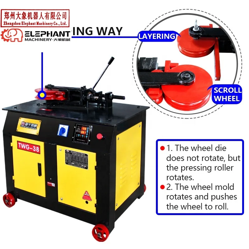 YG38 Hydraulic Semi-Automatic Electric Steel Bar Tube Bender Square Pipe and Tube Bending Machine Pipe Bender