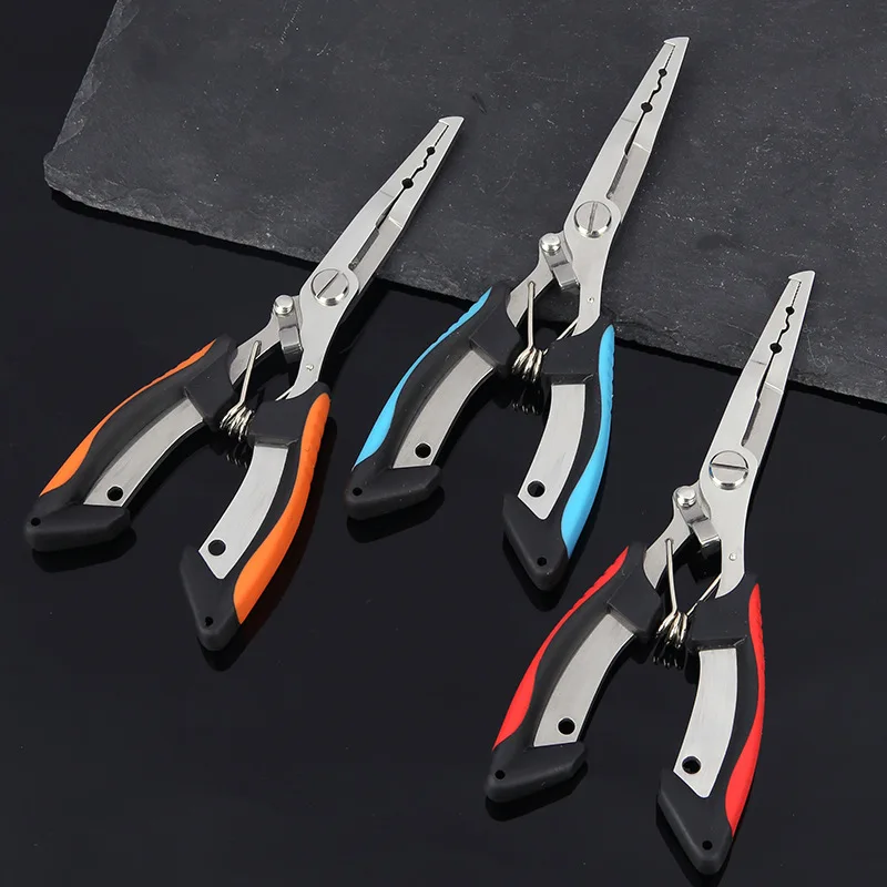 Fish Pliers Ergonomics Anti-Slip High-Strength Multifunctional Cut Fishing Line Fishing Tied Hooks Pliers Angling Equipment