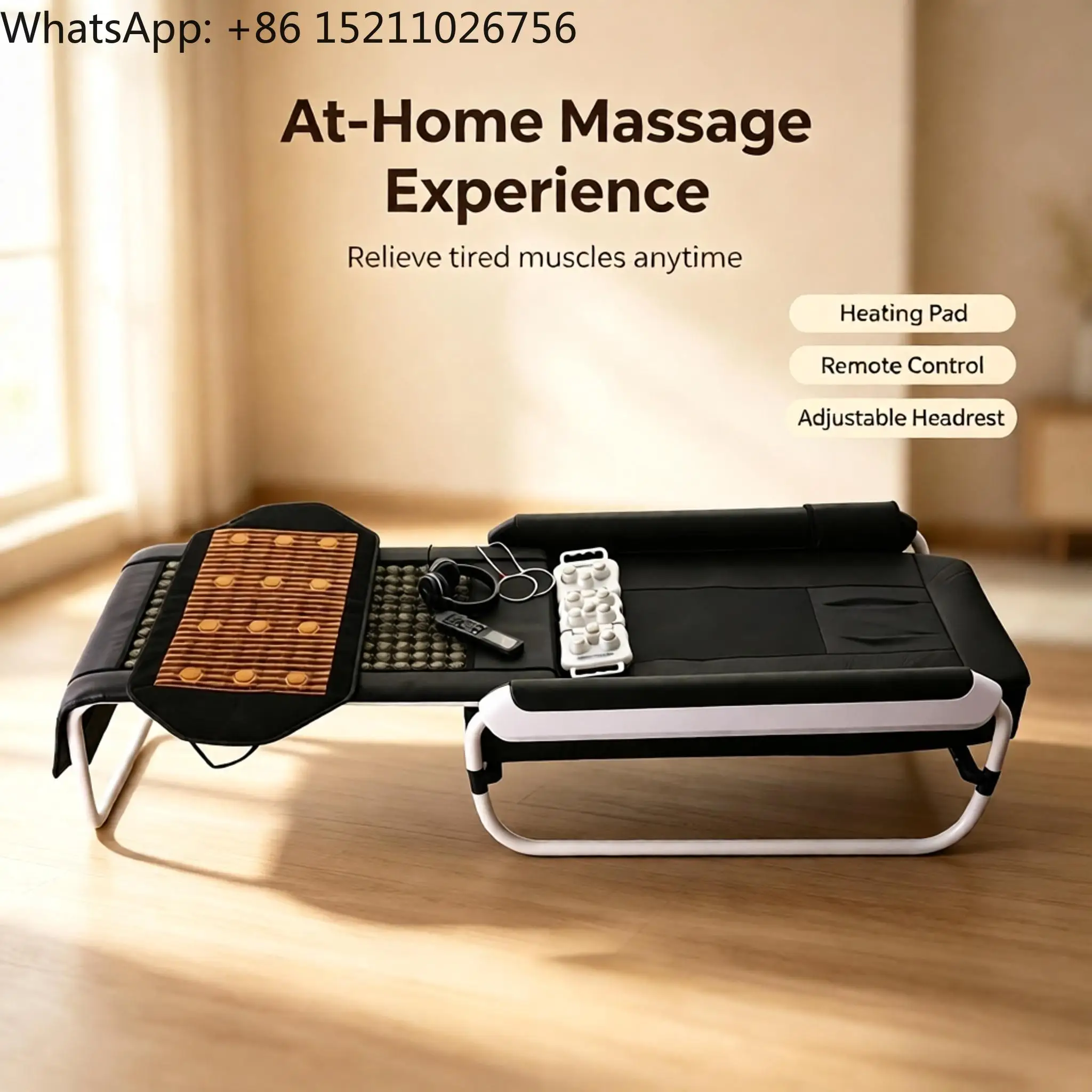 Korea Style Foldable Spinal Traction Far Infrared Thermal Jade Massage Bed for Home Wellness Center