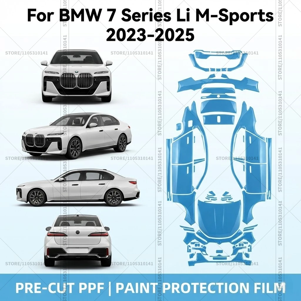 

For BMW 7 Series Li M-Sports 2023-2025 Pre-Cut Paint Protection Film PPF Transparent Car Film Automotive PPF Full Vehicle