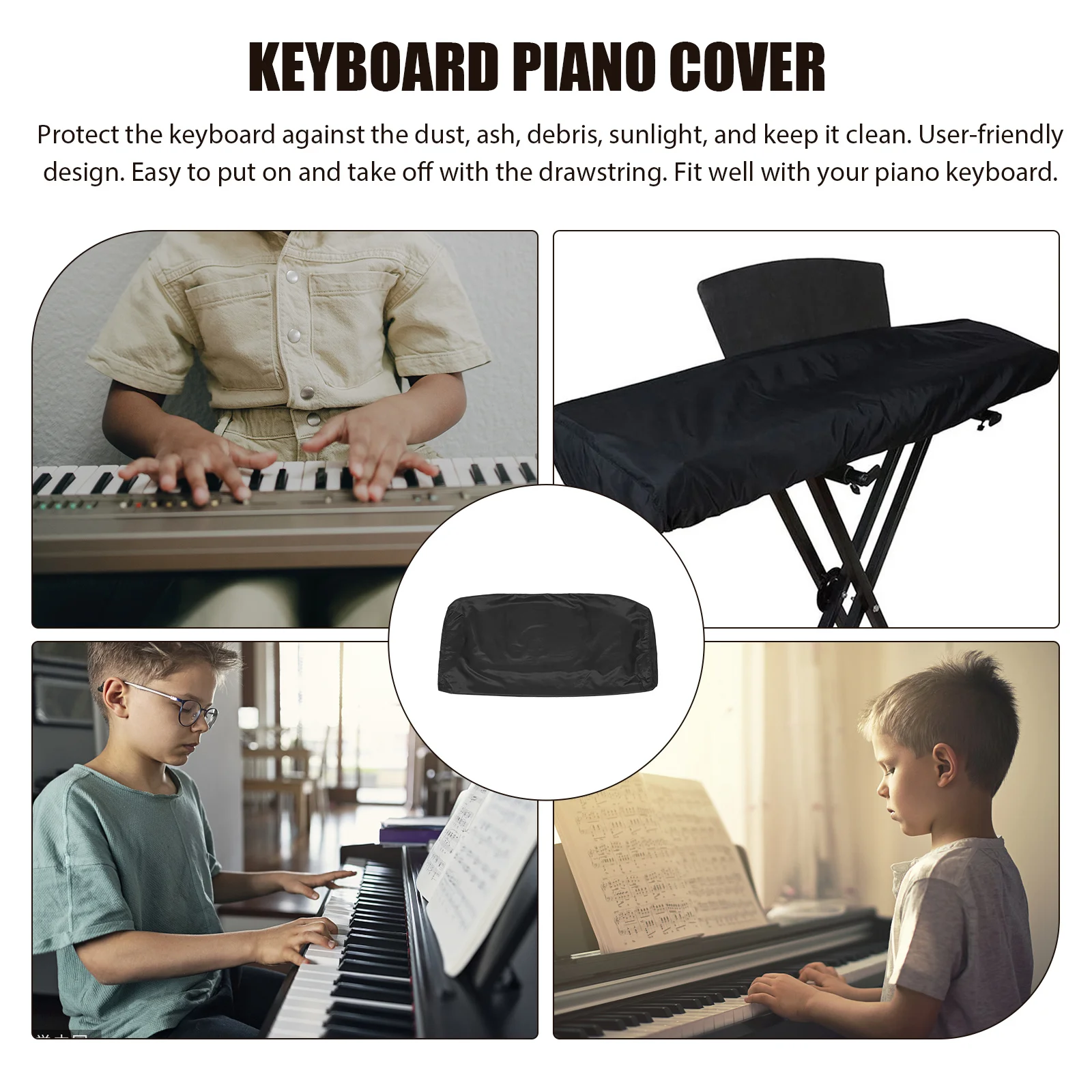 

1Pcs Durable Electronic Piano Keyboard Cover Protective Stretchable Dustproof Cover for 88 Piano Keyboard Use