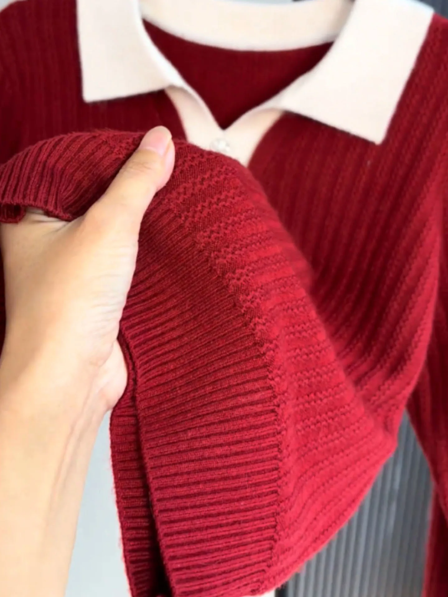 Faionable ريترو اللون الأحمر بلو طويل Sve محبوك سترة الشتاء Ele السنة الجديدة Camere أعلى المرأة الكورية Sle Strai...