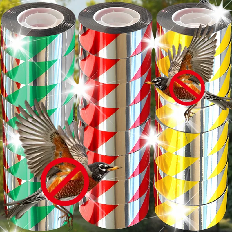 

Двусторонние светоотражающие репелленты для птиц, лазерные ленты для защиты от птиц, для дома, сада, птиц, голубей, борьба с вредителями, отпугиватель
