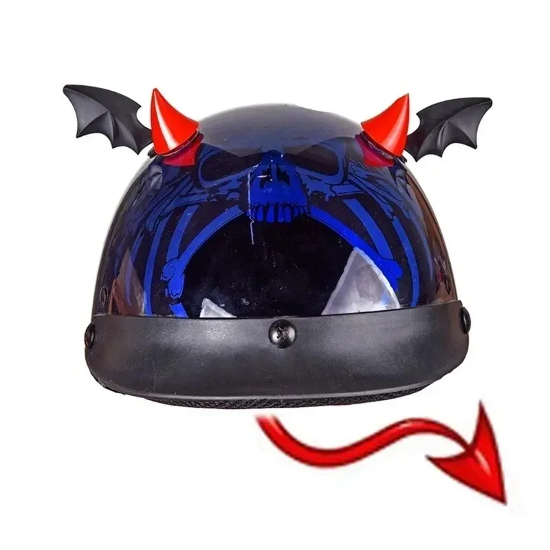 Helmet Stickers for Men Devil Horn Silicone Horns Gift for Motorcycle Electric Bike Helmet Decor Helmet Decal Gothic Punk Style view 3