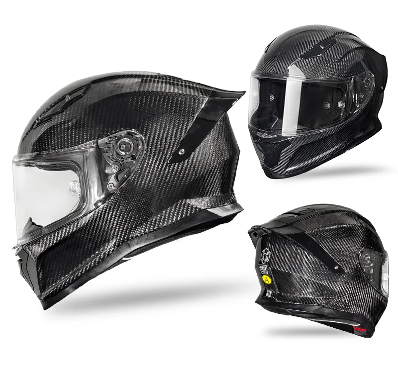 Factory Direct 3K Black Carbon Fiber Helmet - 3C&DOT Certified &  Ready,12-Month Warranty