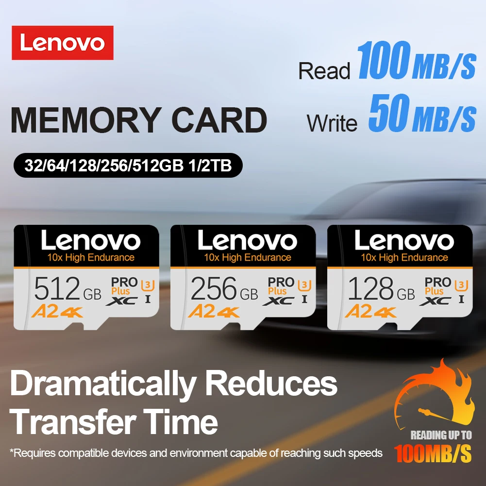 Lenovo SD Card High Speed Micro TF SD Card for Nintendo Switch 512GB 256GB 128GB 64GB U3 V30 Stable Performance SD Memory Card