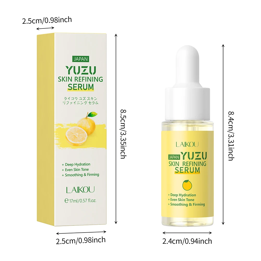 

LAIKOU Japanese Yuzu Essence, Lightweight Hydrating Face Serum for Daily Use, Moisturizing Glow Skin Care 17ml