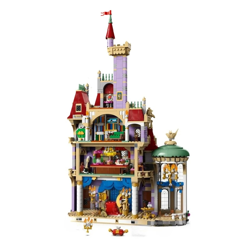 2916 pièces château de la belle et de la bête créative avec 5 figurines blocs de construction assembler des briques jouet cadeau pour les enfants adultes