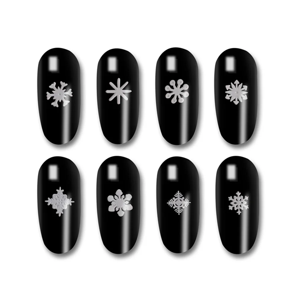 

3 Pcs Nail Stickers for Art Two-color Snowflake Sequins Manicure Decoration Christmas