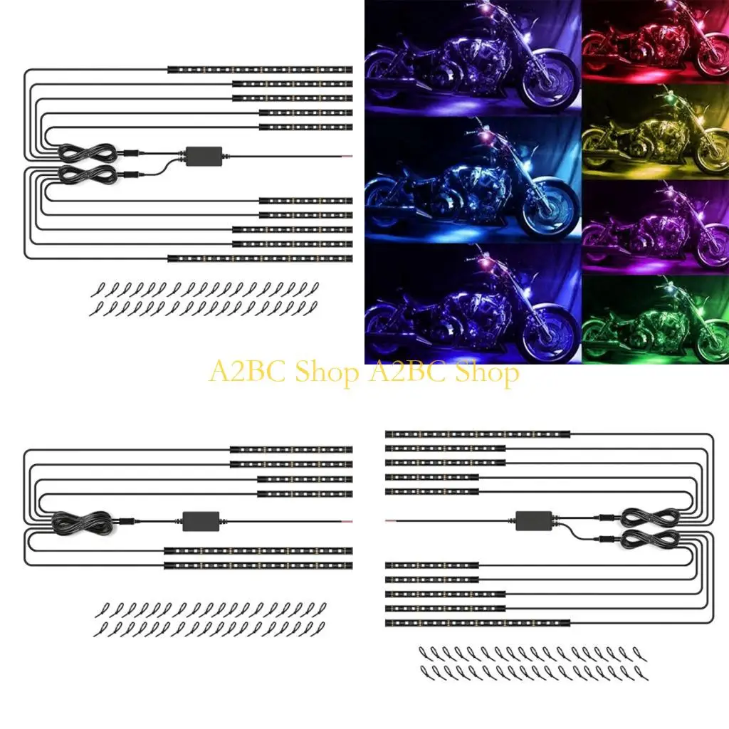 A2BC Waterproof 7 Color Underbody LED Lights Flowing Light Strips Decoration Lamp For Cars And Motorcycles