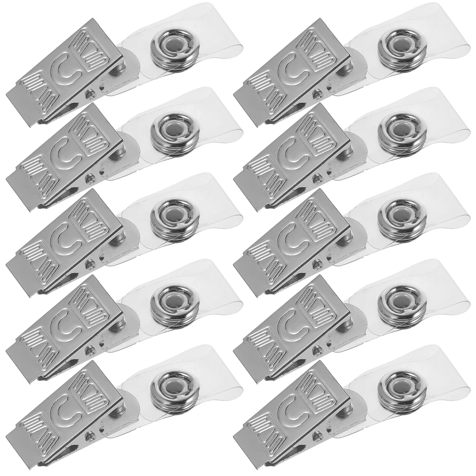 

100Pcs Name Tag Clip Badge Holder with Clear Strap Sturdy Serrated Alligator Clip for Office Workers Nurses Medical Id Cards