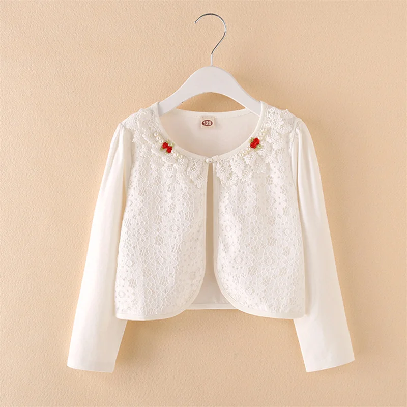 Spring Summer Jackets New Girls Sun Protection Air-Conditioned Shirts Children's Shawl Cardigans Kids Autumn Lace Clothing