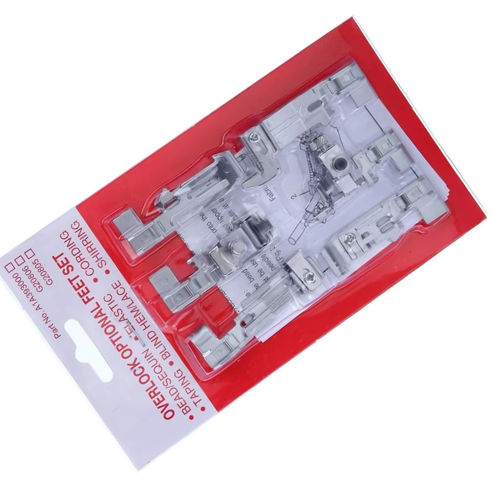 6 PCS/Pack Overlock Optional Presser Foot For Juki Lock MO-50E MO-51E Sewing Machine Accessories
