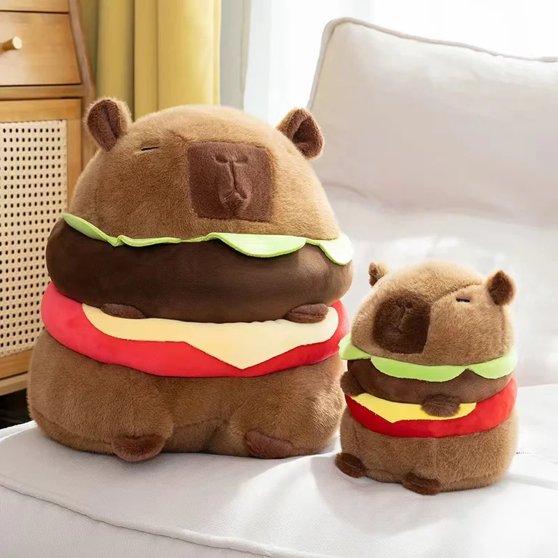 Plush toys cute Hamburg capybara soft simulation animal dolls children's toys birthday gift Kawaii room ornaments