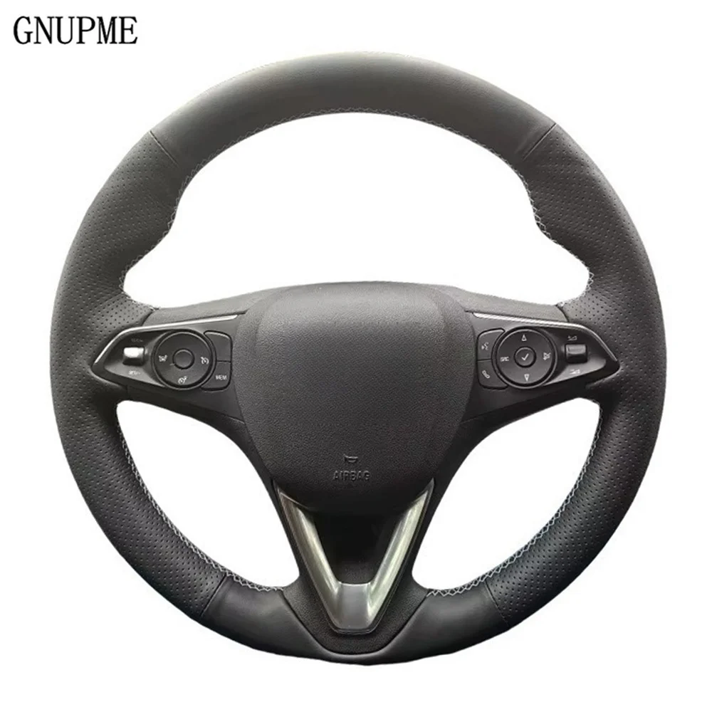 Customized Car Steering Wheel Cover For Opel Astra (K) Corsa (E) CrosslandX GrandlandX Insignia Microfiber Leather Steering Wrap