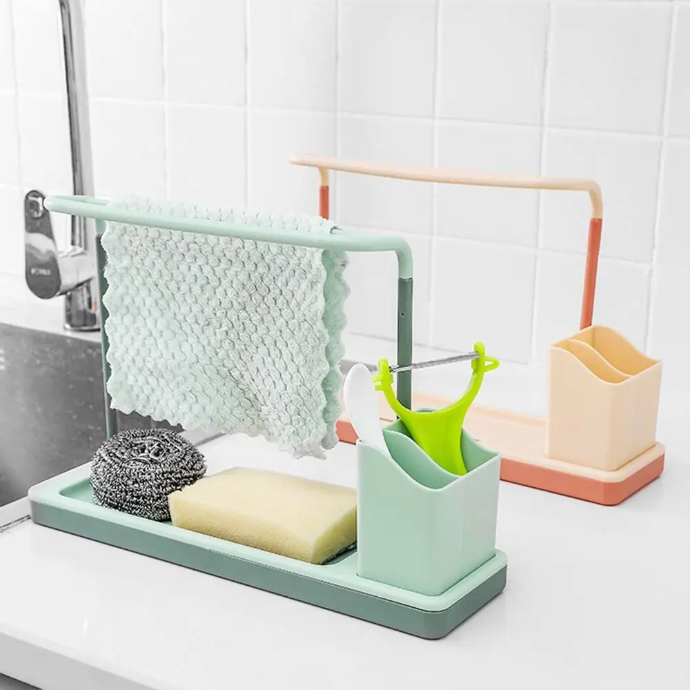 

Detachable Kitchen Storage Shelf Useful Double pole Kitchen Accessories Tool Multifunction Wear-resistant Drain Storage Rack