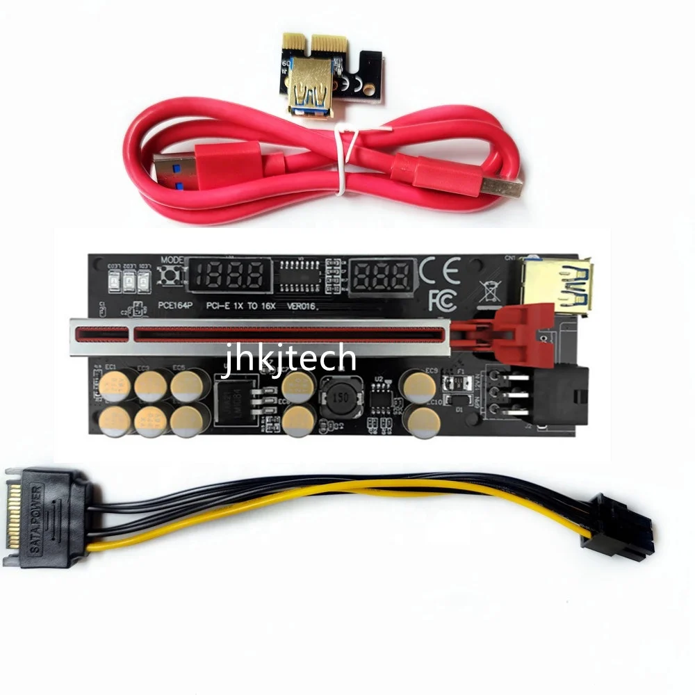 Ver16 6Pin Riser Card with 10pcs capacitors Riser card V016 with temperate and voltage display