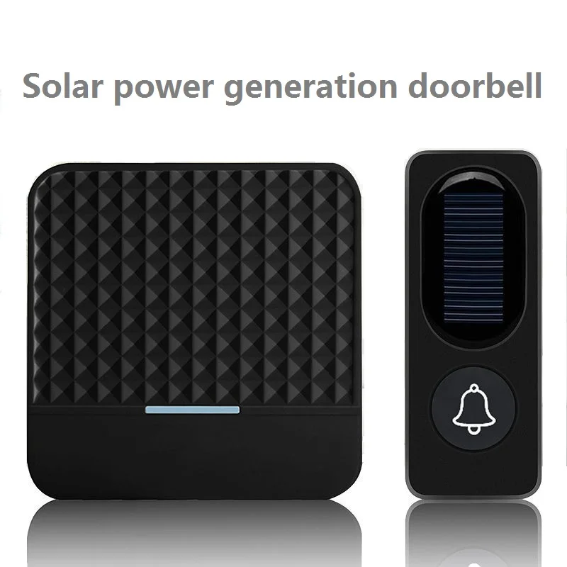 Outdoor Doorbell Solar Charging with Light Solar Wireless Doorbell Low Power Consumption Household IP65 Waterproof 300M Doorbell