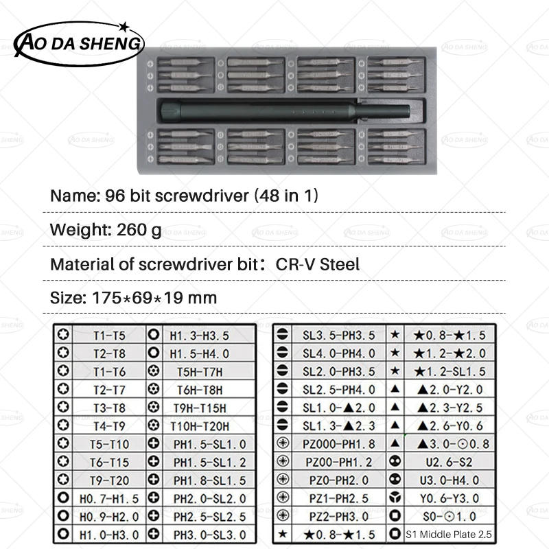 Xmsj 48 in 1 96 Los köpfe Multifunktions-Schraubendreher-Set Magnets ch rauben dreher Bit tragbarer Werkzeug kasten abnehmbare Smart-Home-Reparatur