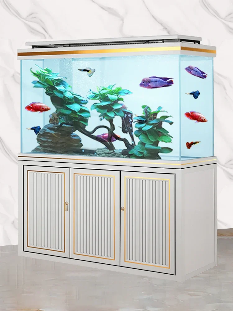 Premium Large household floor standing ornament aquarium with no need for replacement, bottom filtration