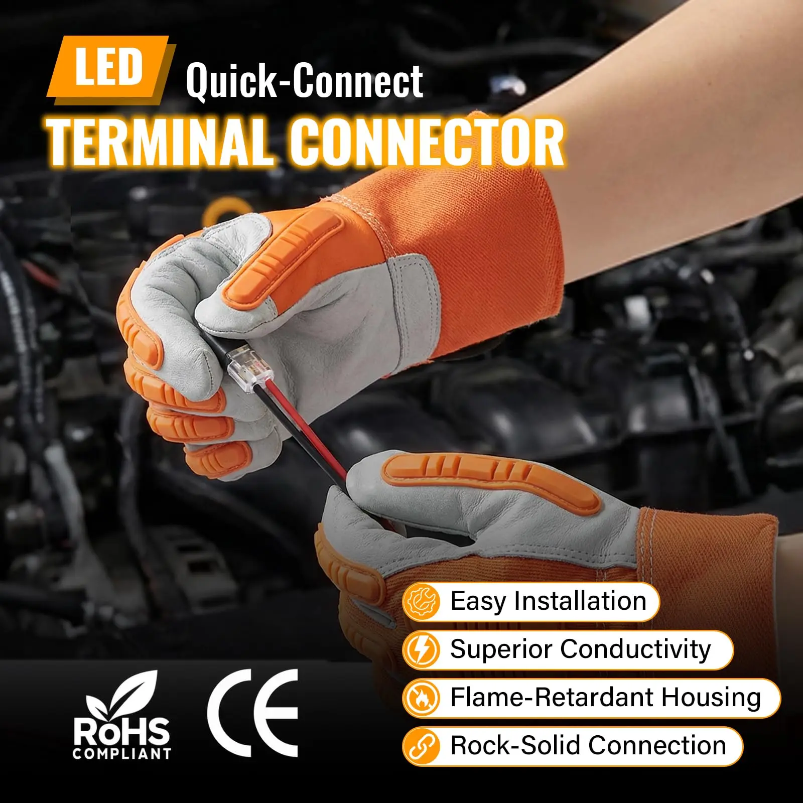D2 Quick Connect Wire Connectors，Flame Retardant 2Pin for LED Strip Lights, DIY, Low-Voltage & Model Kits