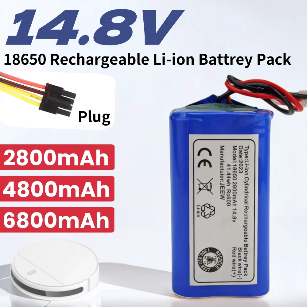 

18650 14.8V 2800/4800/6800mAh lithium ion Battery, Suitable for Xiaomi G1 Mi Essential MJSTG1 Robot Vacuum Cleaner