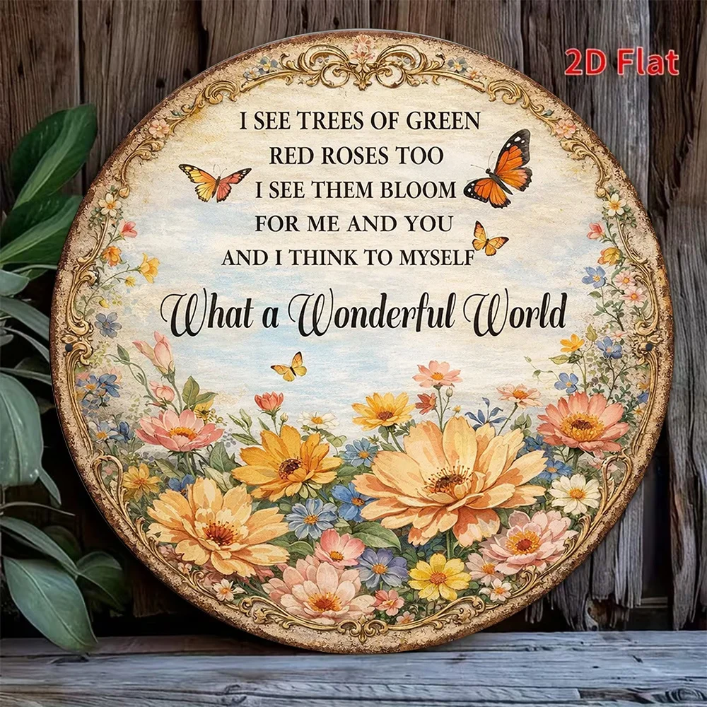 2D Flat, 1pc 1pcs 8x8in/20x20cm Vintage Wall Sign with 