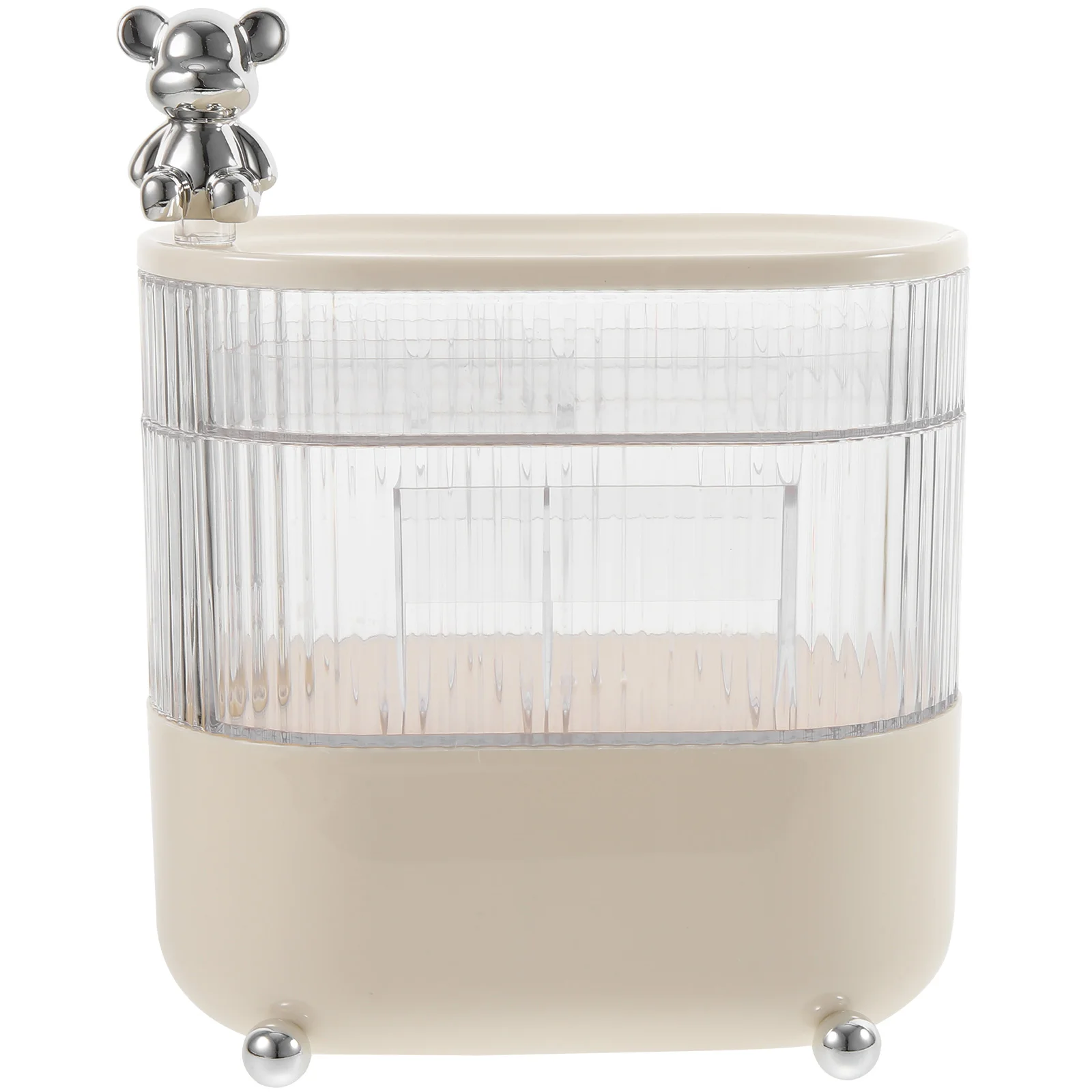

Cosmetics Organizer Storage Box Rotating Earring Bathroom Organiser Skincare Jewelry