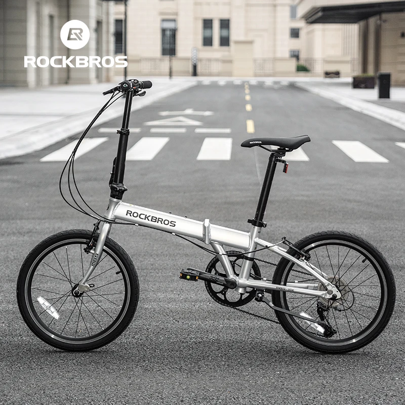 ROCKBROS 20 Inches Folding Bike with Shimano 8-Speed Shifter Lightweight Aluminium Alloy Frame V-Brake Adjustable Folding Bike