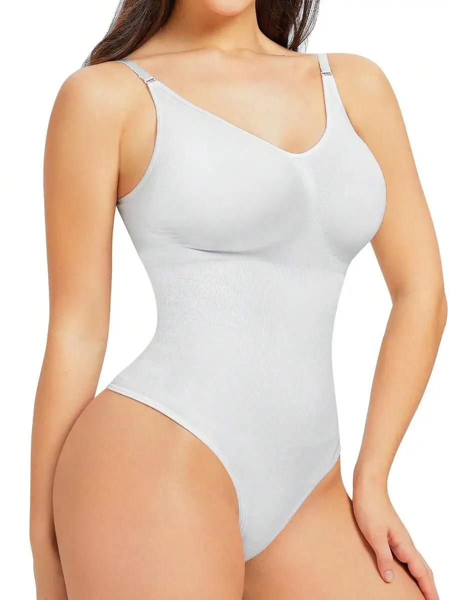 Nebility Womens' Waist Trainer Seamless Round Neck Tummy Control Shapewear Bodysuit