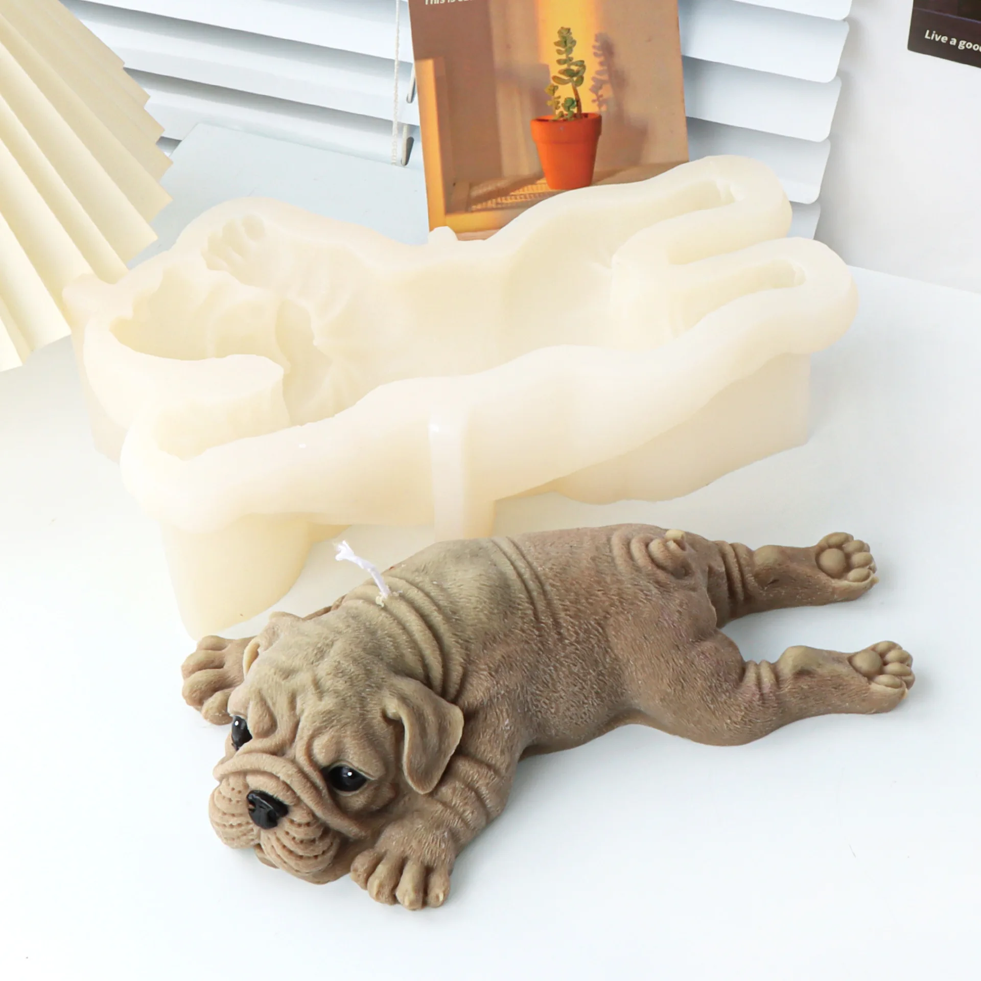 3D Cute Sharpie Dog Candle Silicone Mold Animal shar pei Dog Sharpie Dog Cake Chocolate Silicone Mold Home Decor Christmas Gift