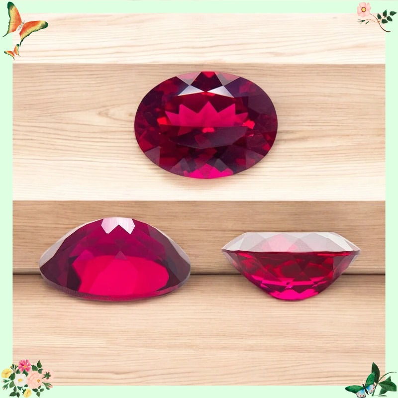 Lab Grown Ruby Pigeon Blood Red Various Shape Gemstone Bead For Jewelry Selectable AGL Certificatee