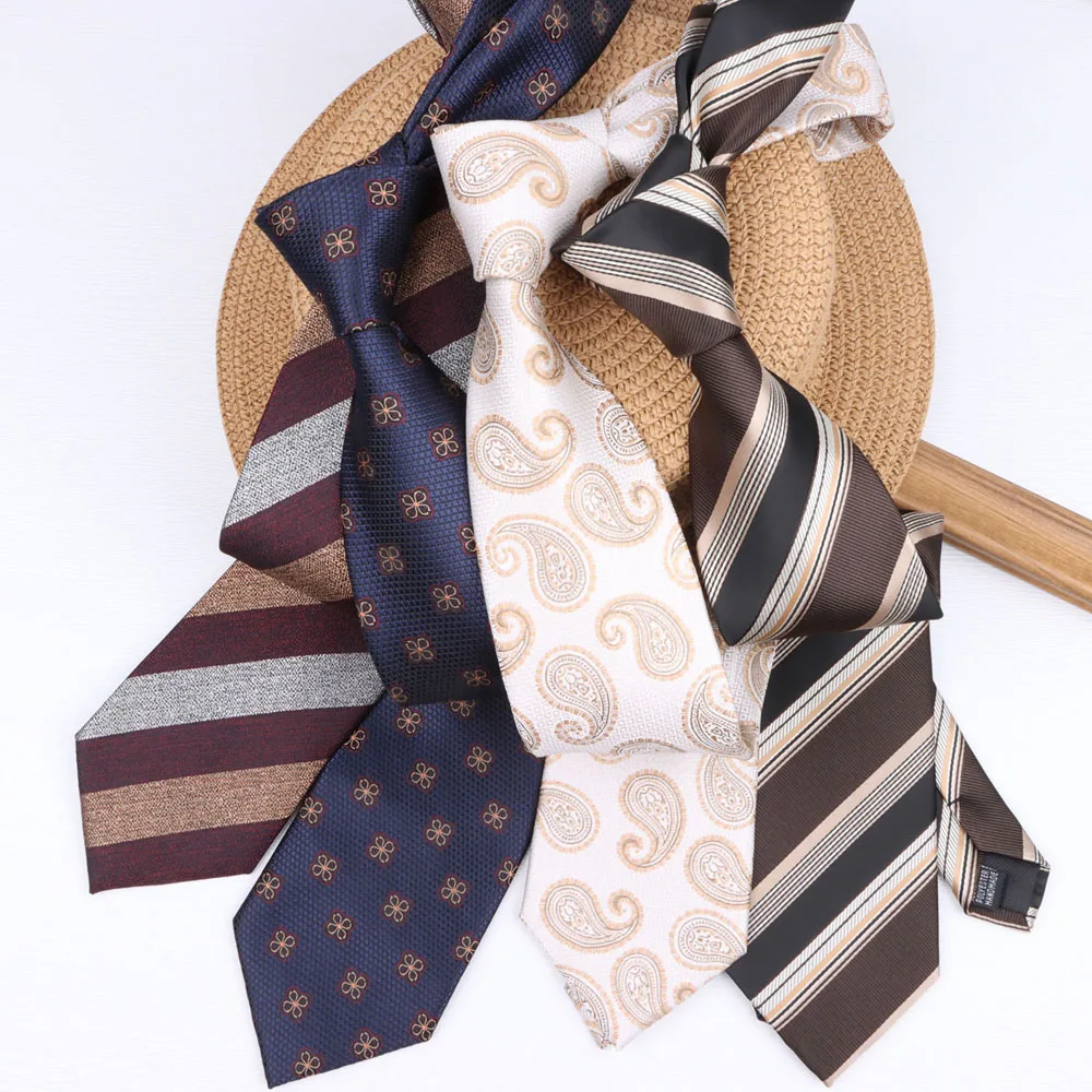 Wholesale 8 CM Men's Necktie Classic Ties For Man Wedding Business Party Stripes Striped Jacquard Ascot Accessories