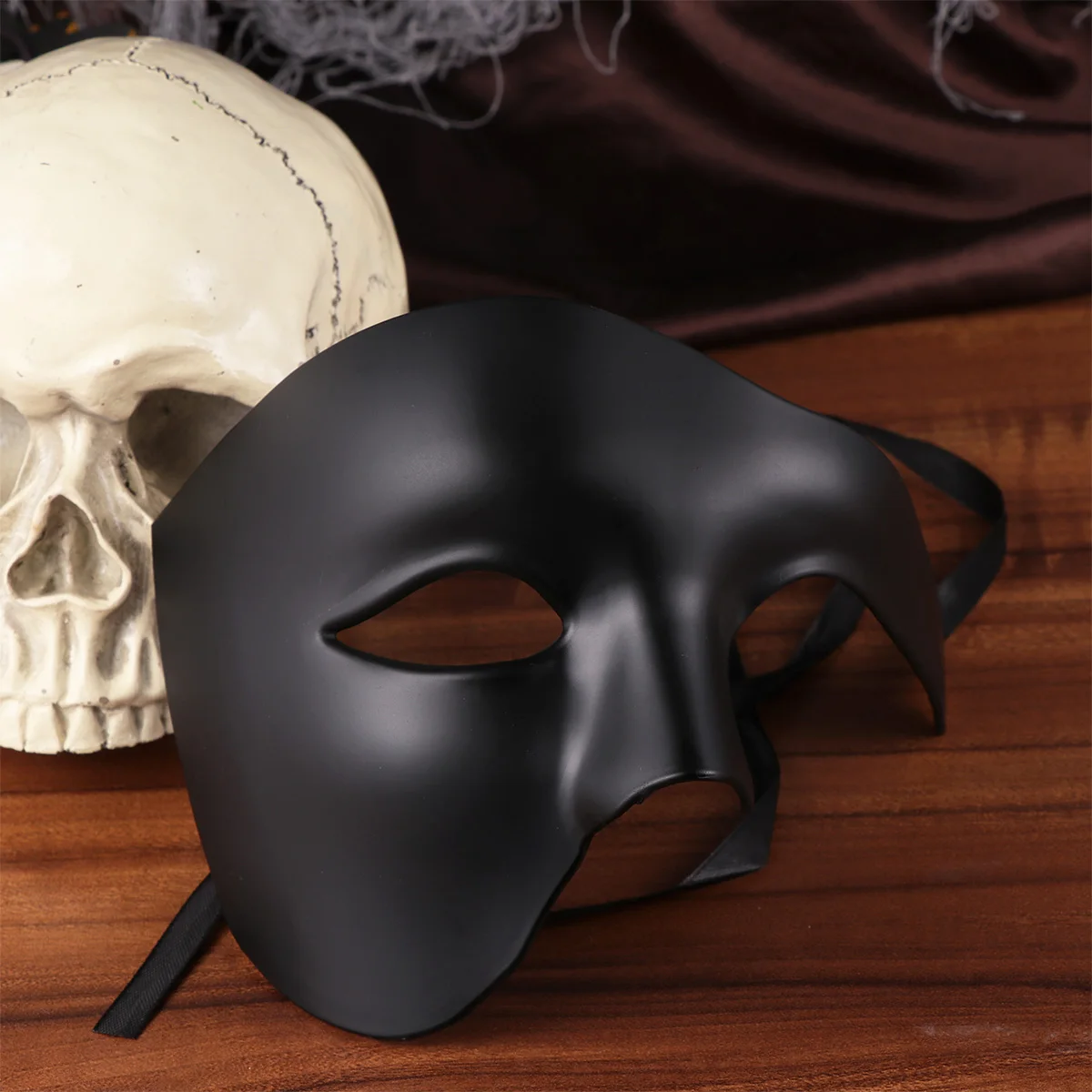 

Half Face Mask Masquerade -eyed Retro Halloween Costume Props Fits Most Shimmer Decorations Smooth Surface